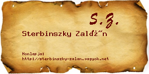 Sterbinszky Zalán névjegykártya