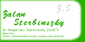 zalan sterbinszky business card